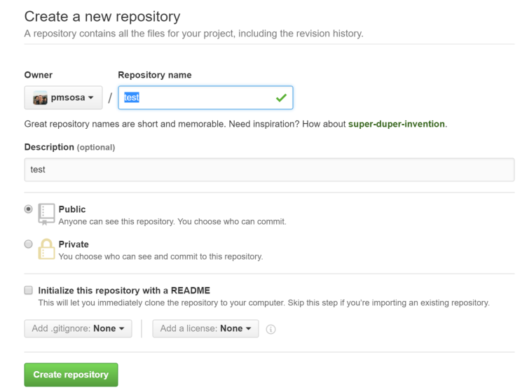 Creating a new repo in Git