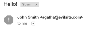 Gmail showing the exact sender address of an email