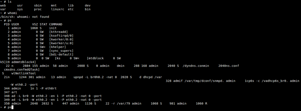 root shell obtained over UART via screen